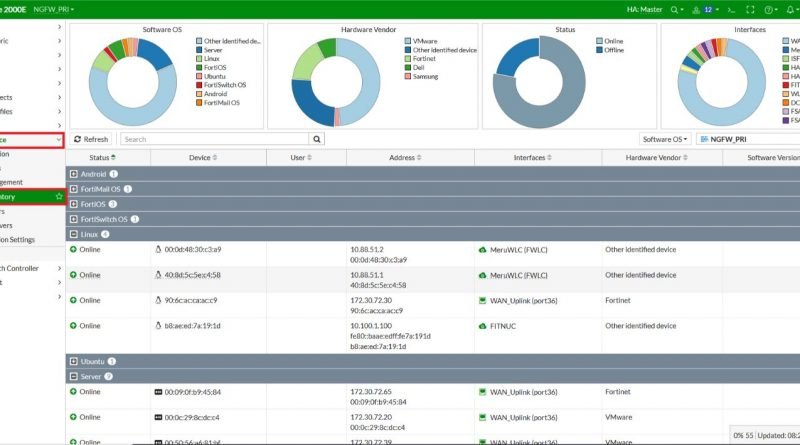 Fortigate Firewall da aktif cihazları izleme ve yönetme